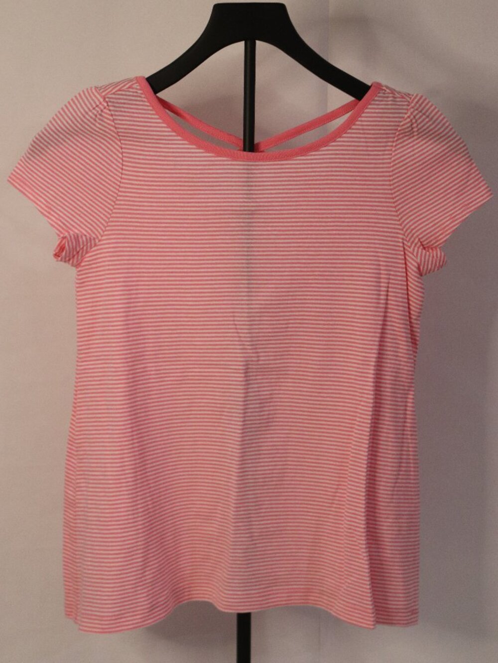 NWT Girls Crazy 8 Pink Striped A-line Short-Sleeve Top Sz L (10-12)